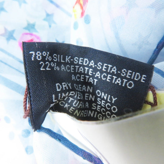 HERMES scarf Main: 78% silk, Main: 22% acetate blue Carre 60 SANGLESENZIGZAG Zigzag sangle BANDANA Women Used Authentic