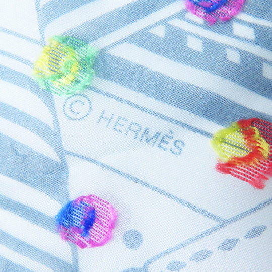 HERMES scarf Main: 78% silk, Main: 22% acetate blue Carre 60 SANGLESENZIGZAG Zigzag sangle BANDANA Women Used Authentic