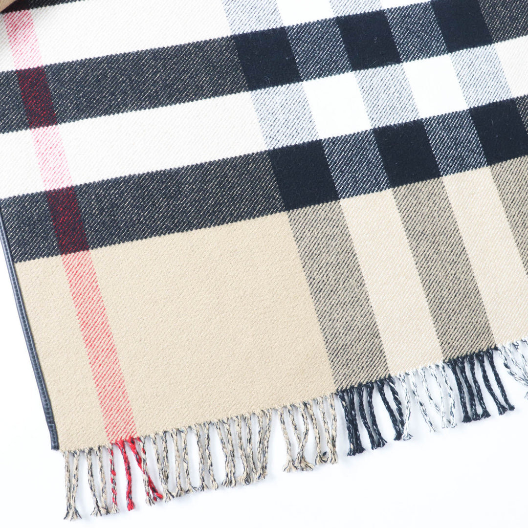 BURBERRY poncho 8050888 Main: 89% wool, Main: 11% cashmere, Part: Lamb leather Black Grey Women Used Authentic