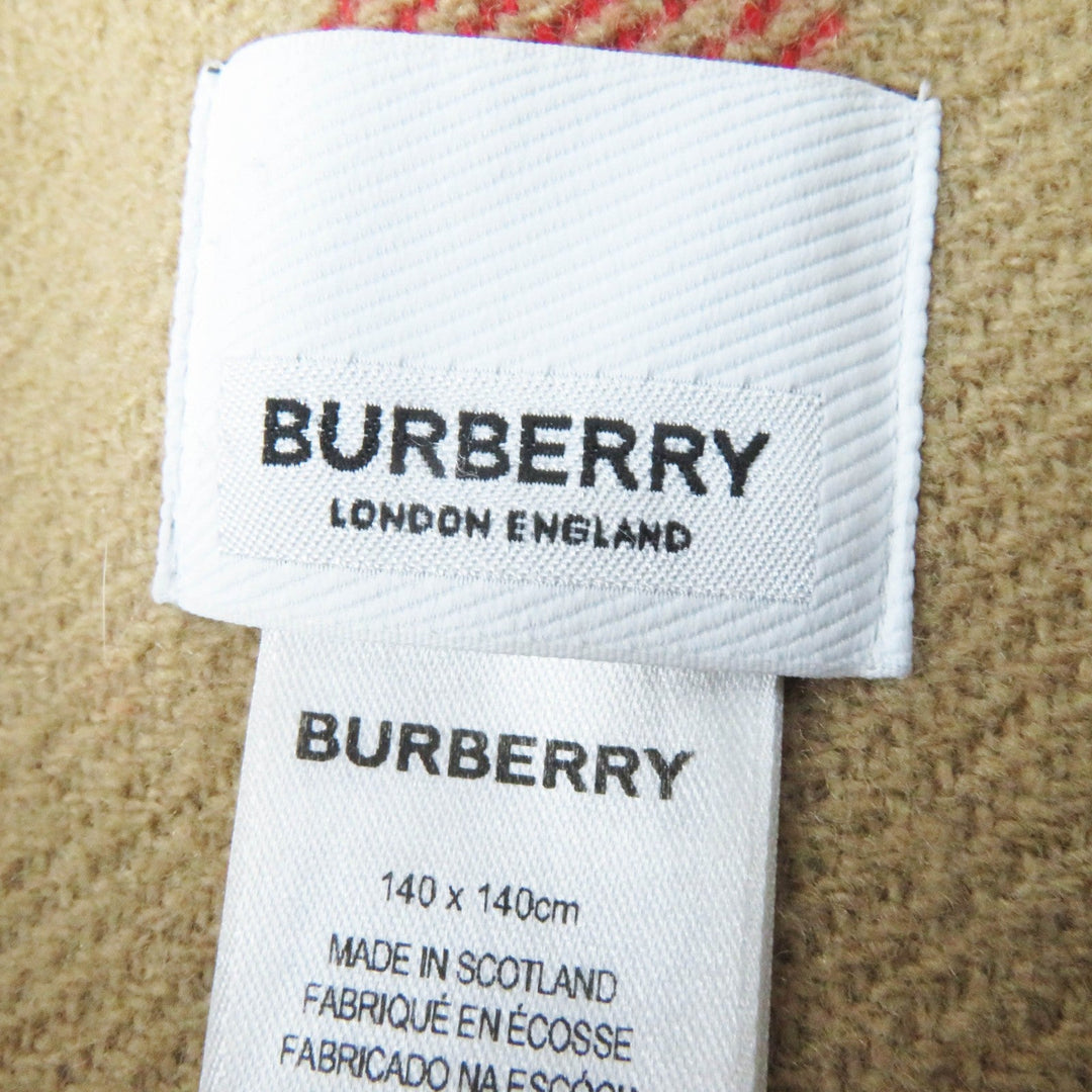 BURBERRY poncho 8050888 Main: 89% wool, Main: 11% cashmere, Part: Lamb leather Black Grey Women Used Authentic