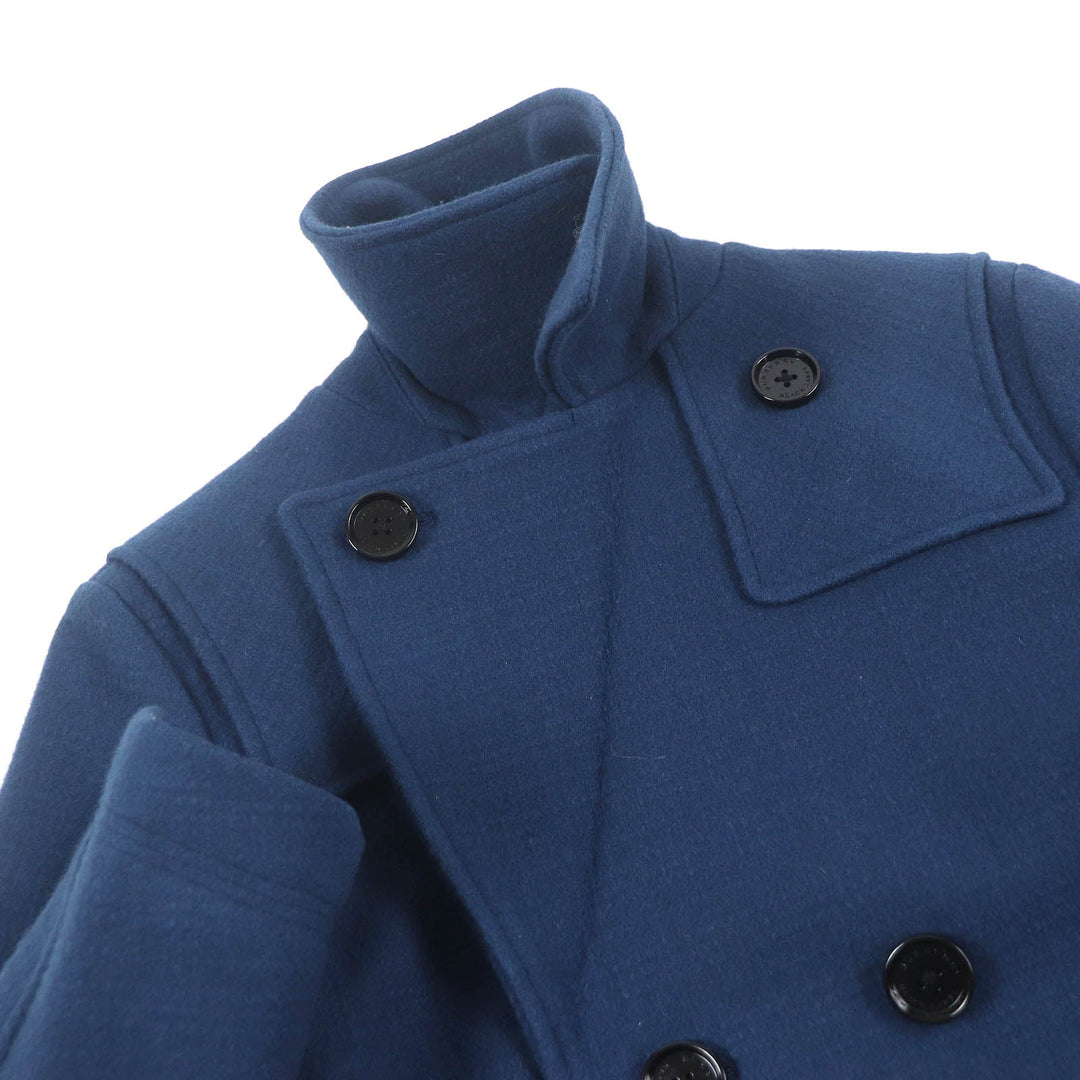 BURBERRY BLACK LABEL pea coat Outer: 90% wool, Outer: 10% nylon, Lining: cupra, Lining: polyester blue mens S Used Authentic