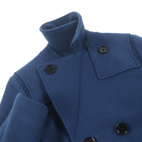 BURBERRY BLACK LABEL pea coat Outer: 90% wool, Outer: 10% nylon, Lining: cupra, Lining: polyester blue mens S Used Authentic