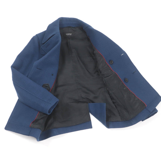 BURBERRY BLACK LABEL pea coat Outer: 90% wool, Outer: 10% nylon, Lining: cupra, Lining: polyester blue mens S Used Authentic