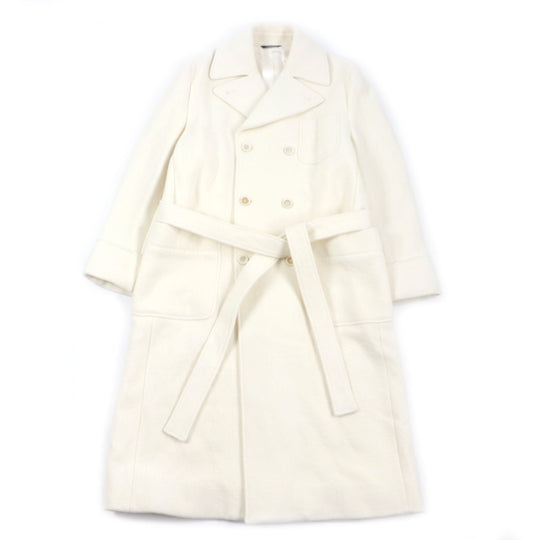 DOLCE&GABBANA Double chester coat G013GT Outer: 75% wool, Outer: 20% polyester, Outer: 5% cashmere, Lining: 100% silk white mens 54 Used Authentic