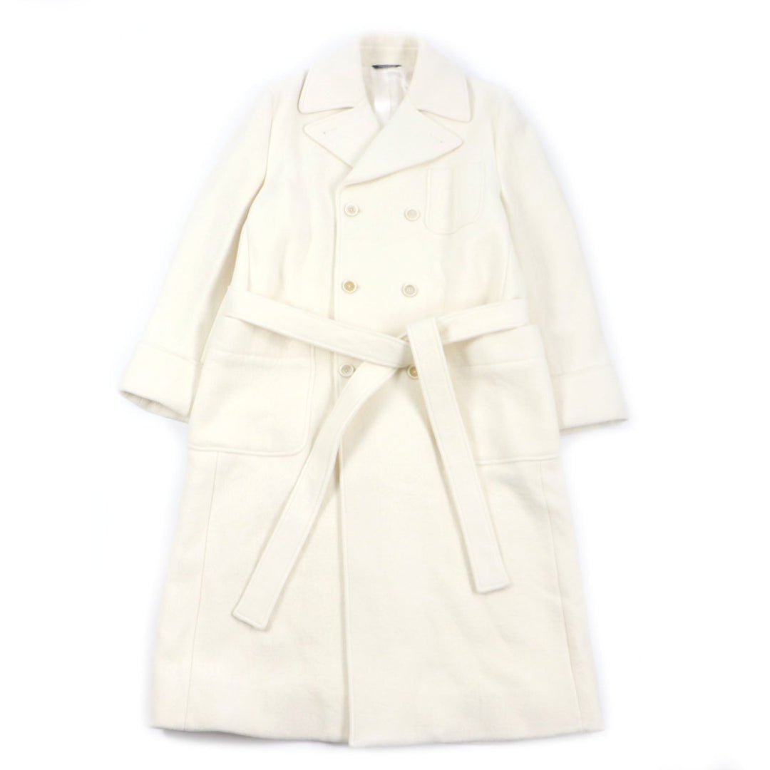DOLCE&GABBANA Double chester coat G013GT Outer: 75% wool, Outer: 20% polyester, Outer: 5% cashmere, Lining: 100% silk white mens 54 Used Authentic