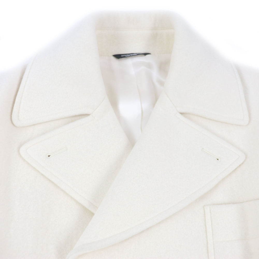 DOLCE&GABBANA Double chester coat G013GT Outer: 75% wool, Outer: 20% polyester, Outer: 5% cashmere, Lining: 100% silk white mens 54 Used Authentic