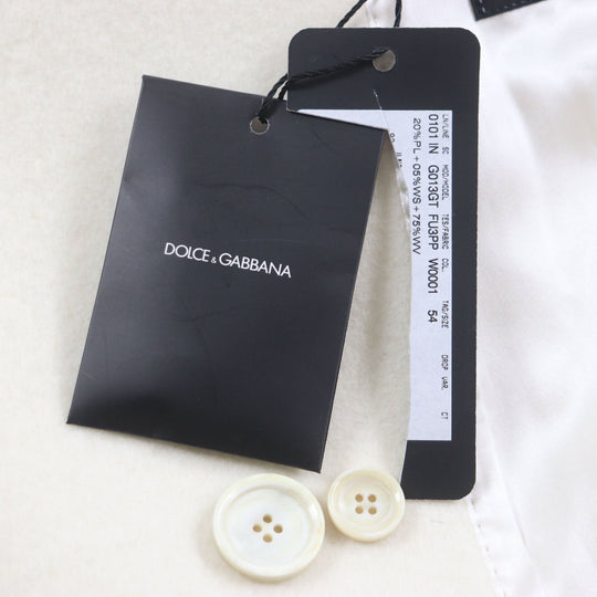 DOLCE&GABBANA Double chester coat G013GT Outer: 75% wool, Outer: 20% polyester, Outer: 5% cashmere, Lining: 100% silk white mens 54 Used Authentic