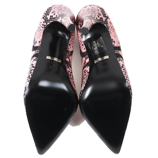 GUCCI pumps 738689 Main: Leather Pink black Women 36.5 Used Authentic