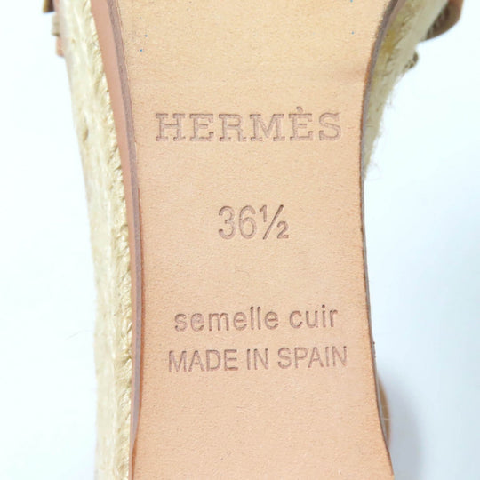 HERMES Sandals Main: Leather Brown gold MAMBO Women 36.5 Used Authentic