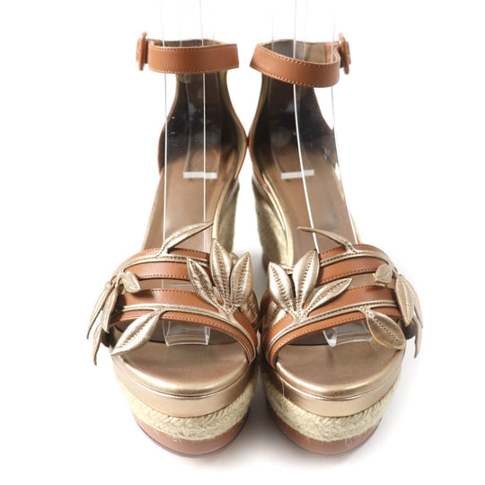 HERMES Sandals Main: Leather Brown gold MAMBO Women 36.5 Used Authentic