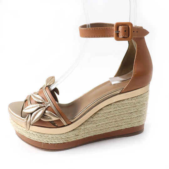 HERMES Sandals Main: Leather Brown gold MAMBO Women 36.5 Used Authentic