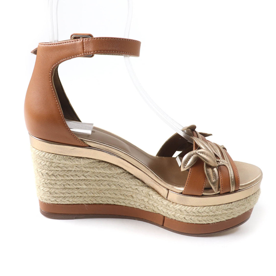 HERMES Sandals Main: Leather Brown gold MAMBO Women 36.5 Used Authentic