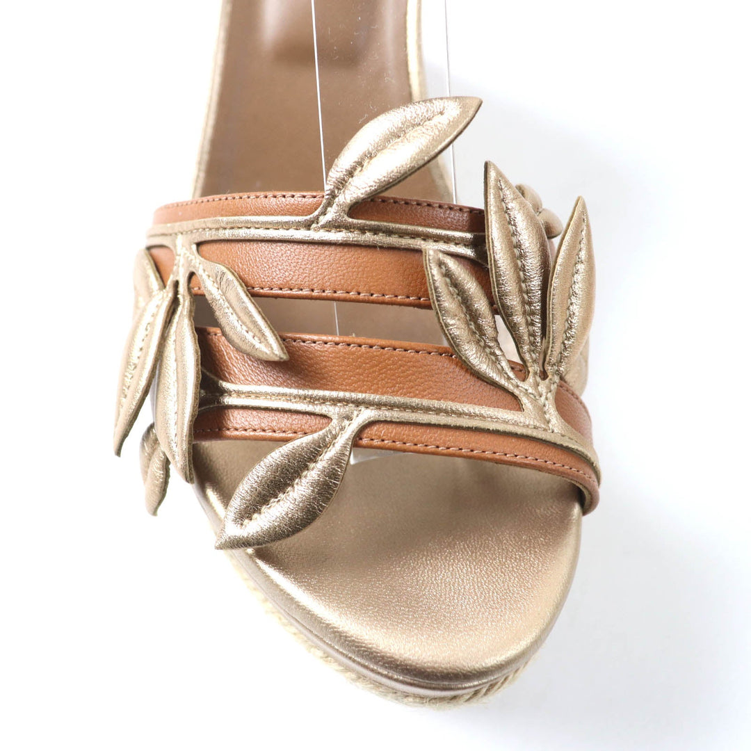 HERMES Sandals Main: Leather Brown gold MAMBO Women 36.5 Used Authentic