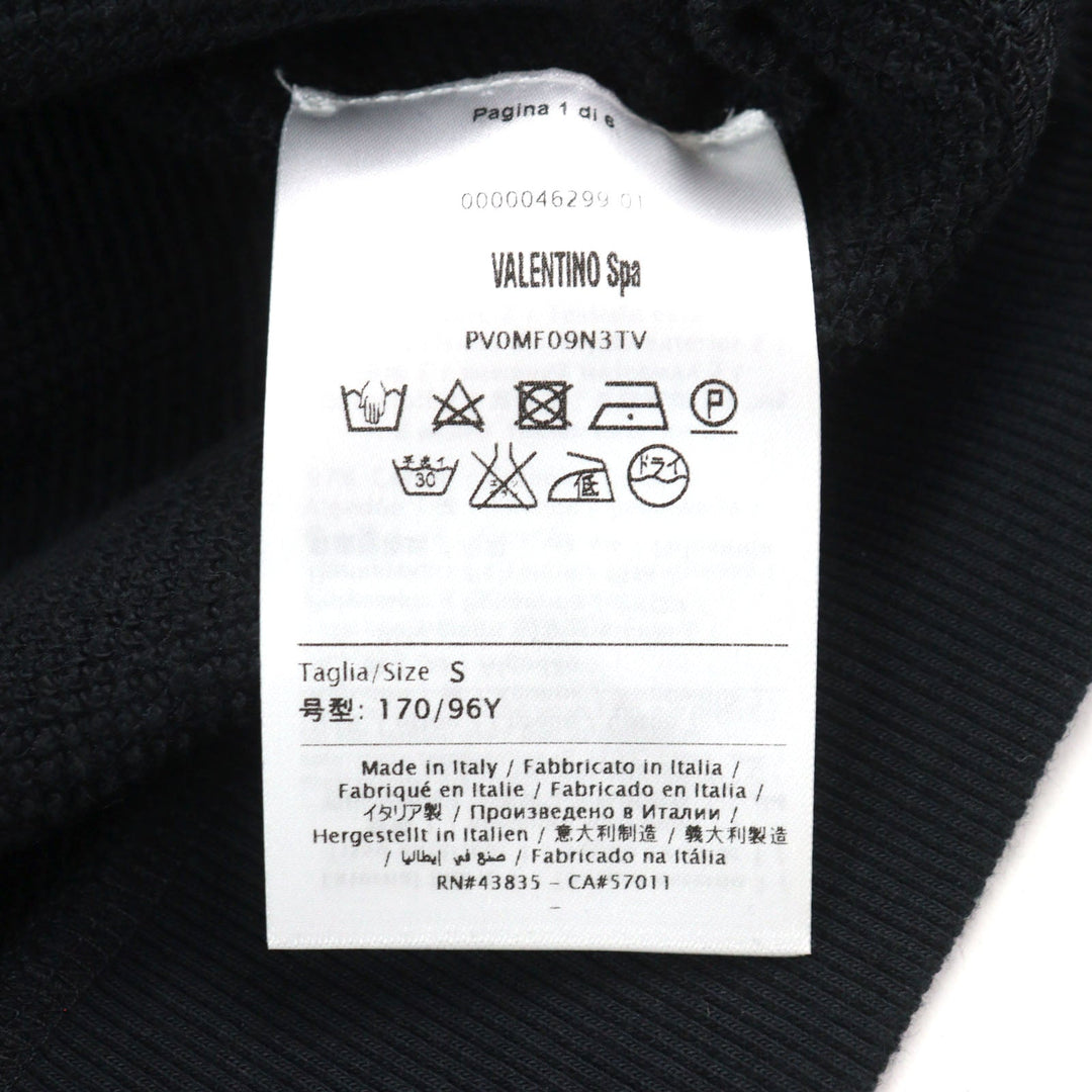 VALENTINO sweat PV0MF09N3TV  Outer material: 93% cotton, 7% nylon, Outer material: 97% cotton, 3% polyurethane Black White mens S Used Authentic
