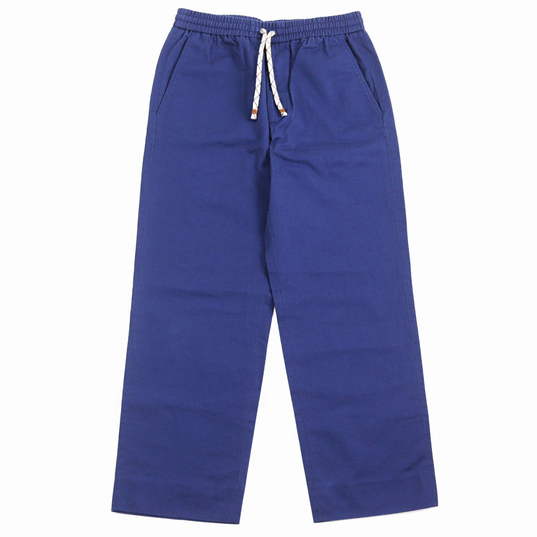 GUCCI Pants 694110 Main: 100% cotton, Leather part: Cowhide Blue white mens 46 Used Authentic