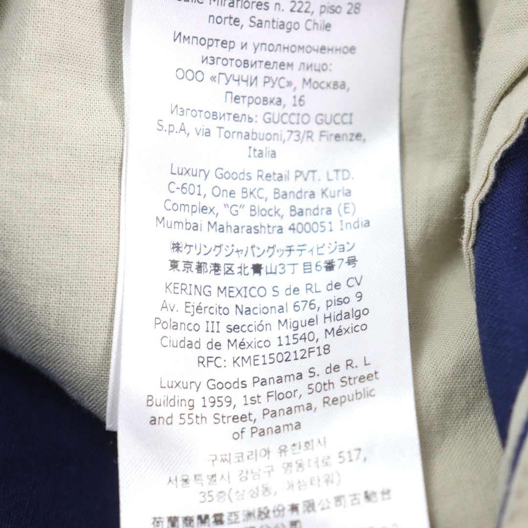 GUCCI Pants 694110 Main: 100% cotton, Leather part: Cowhide Blue white mens 46 Used Authentic