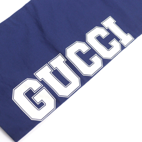 GUCCI Pants 694110 Main: 100% cotton, Leather part: Cowhide Blue white mens 46 Used Authentic