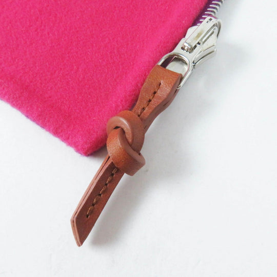 HERMES poncho 3E0222DZ  Main: 100% cashmere, Leather part: Sheepskin Purple pink Women 38 Used Authentic