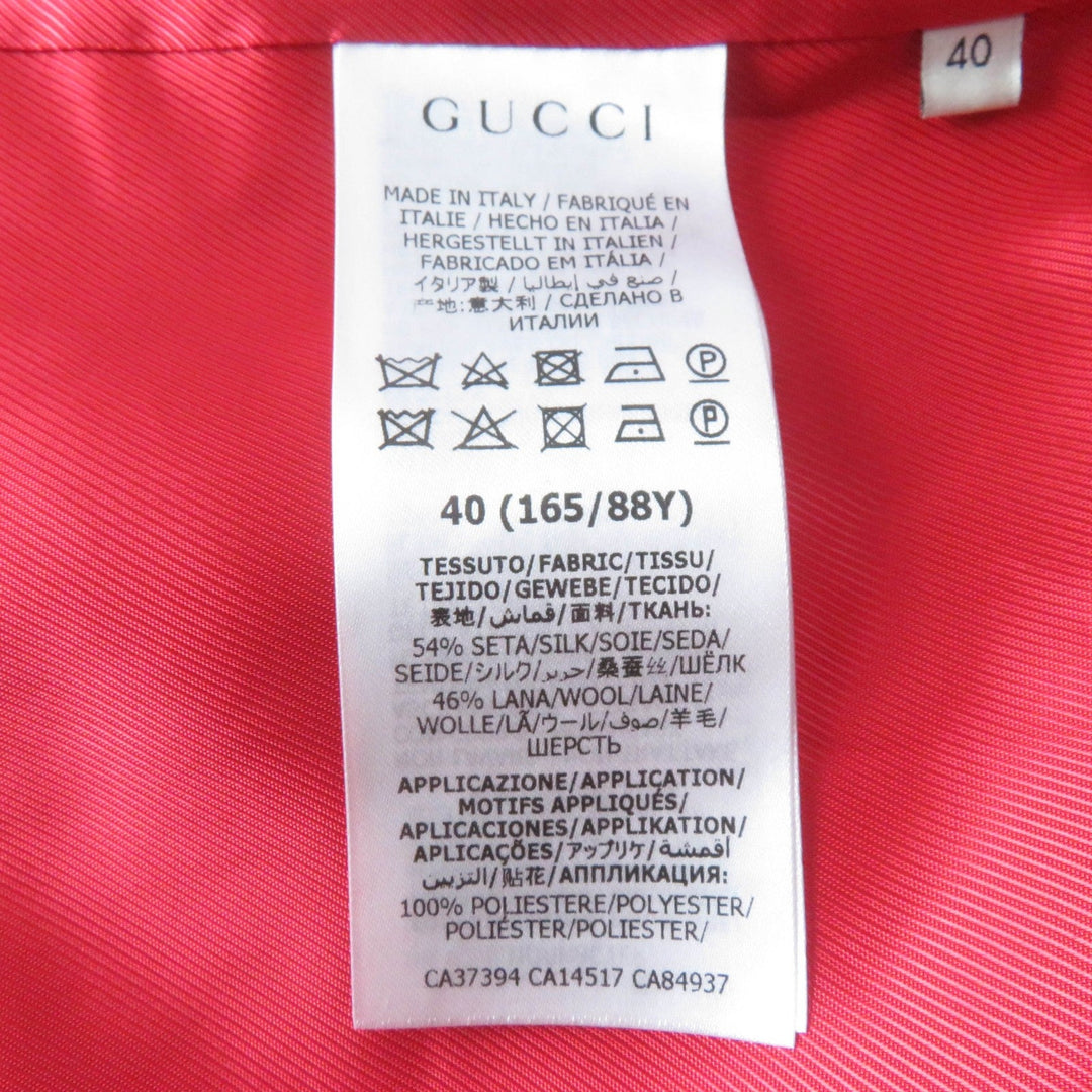 GUCCI Jacket 619359 Main: 54% silk, Main: 46% wool, Part: 100% polyester, Lining: 100% rayon Red Women 40 Used Authentic