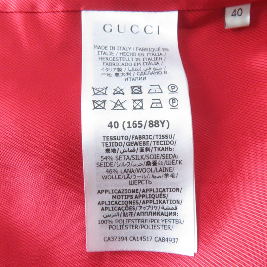 GUCCI Jacket 619359 Main: 54% silk, Main: 46% wool, Part: 100% polyester, Lining: 100% rayon Red Women 40 Used Authentic