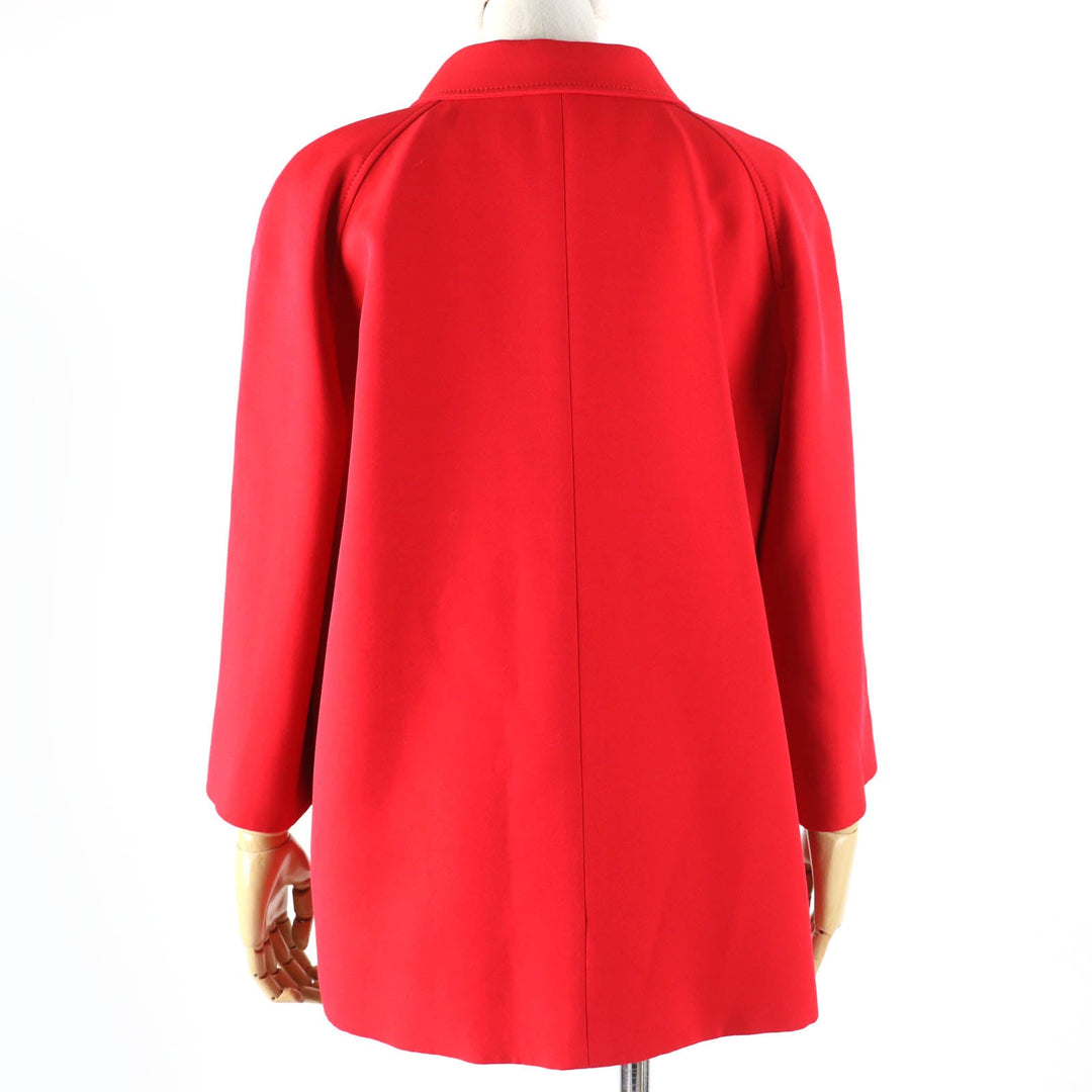 GUCCI Jacket 619359 Main: 54% silk, Main: 46% wool, Part: 100% polyester, Lining: 100% rayon Red Women 40 Used Authentic