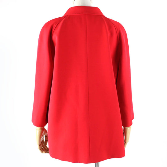 GUCCI Jacket 619359 Main: 54% silk, Main: 46% wool, Part: 100% polyester, Lining: 100% rayon Red Women 40 Used Authentic