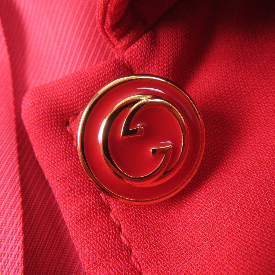 GUCCI Jacket 619359 Main: 54% silk, Main: 46% wool, Part: 100% polyester, Lining: 100% rayon Red Women 40 Used Authentic