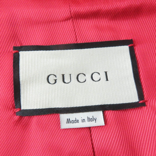 GUCCI Jacket 619359 Main: 54% silk, Main: 46% wool, Part: 100% polyester, Lining: 100% rayon Red Women 40 Used Authentic