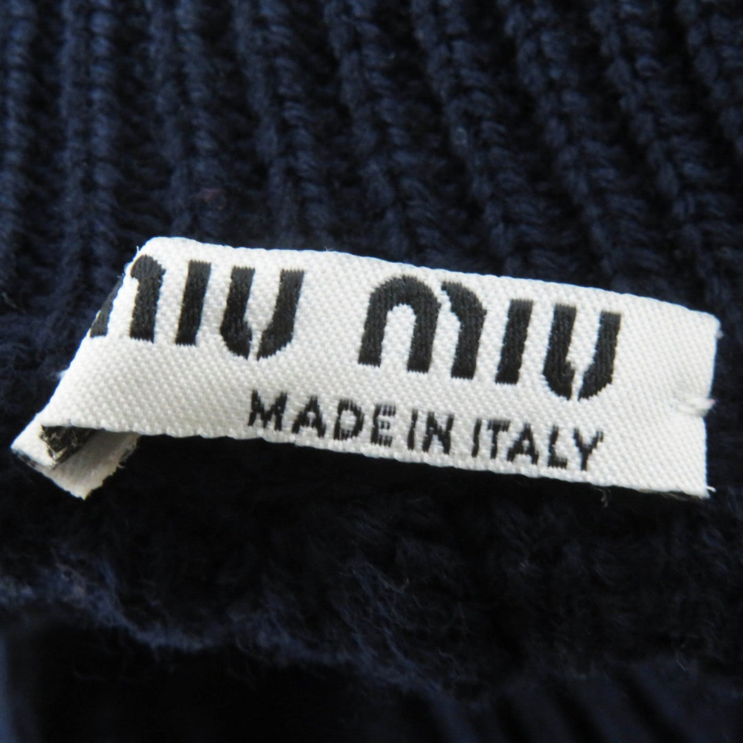 MIUMIU knit Main: 100% virgin wool Navy Women 36 Used Authentic