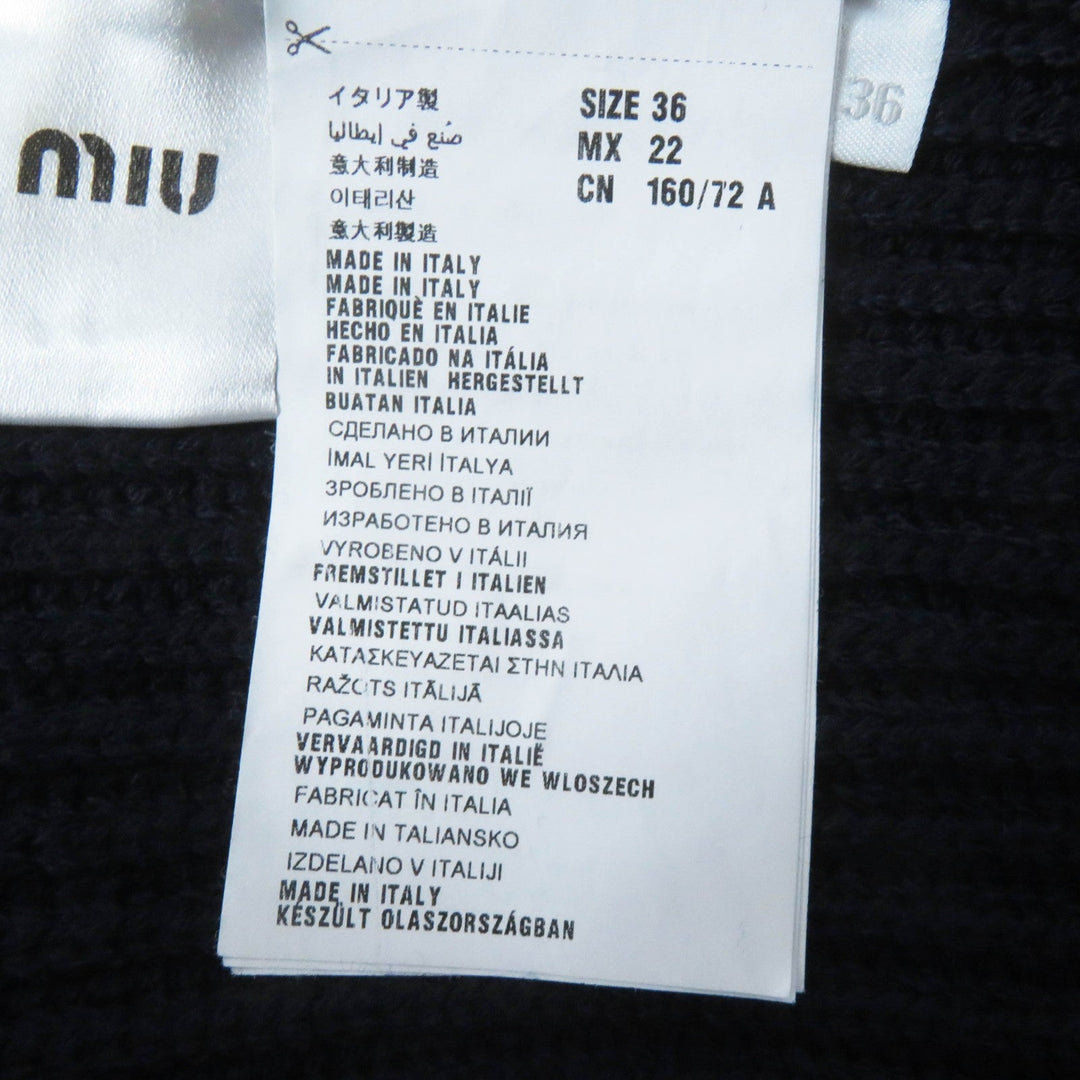 MIUMIU knit Main: 100% virgin wool Navy Women 36 Used Authentic