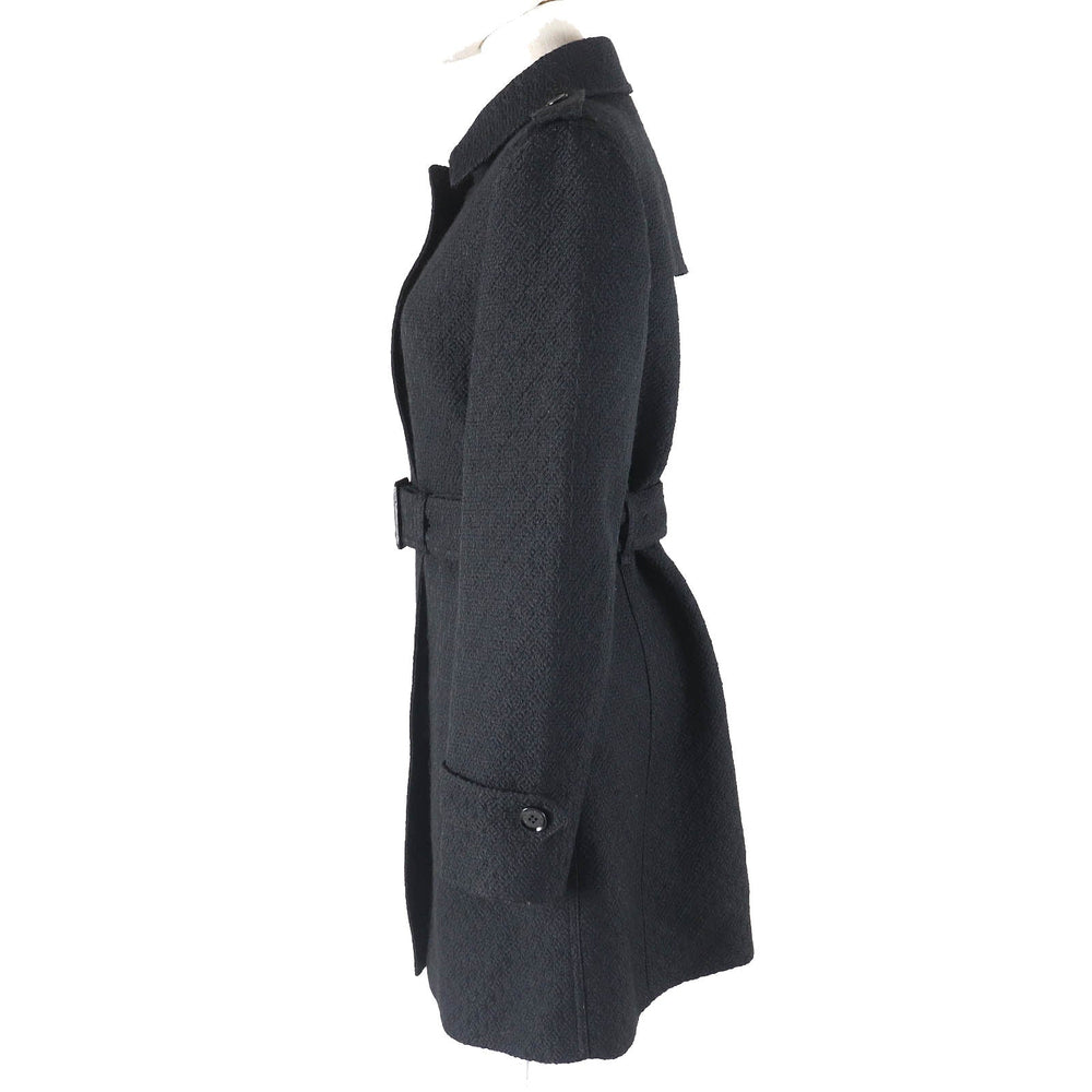 BURBERRY LONDON coat Outer material: 61% wool, Outer material: 26% polyester, Outer material: 9% acrylic, Outer material: 4% nylon, Part: 100% polyester black Women 38 Used Authentic