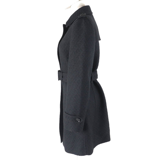 BURBERRY LONDON coat Outer material: 61% wool, Outer material: 26% polyester, Outer material: 9% acrylic, Outer material: 4% nylon, Part: 100% polyester black Women 38 Used Authentic