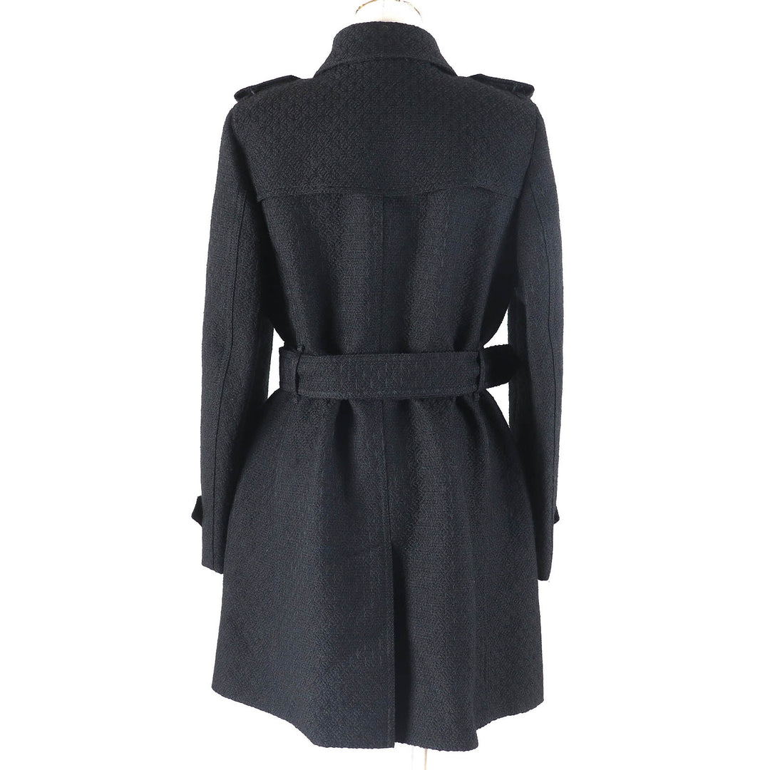 BURBERRY LONDON coat Outer material: 61% wool, Outer material: 26% polyester, Outer material: 9% acrylic, Outer material: 4% nylon, Part: 100% polyester black Women 38 Used Authentic