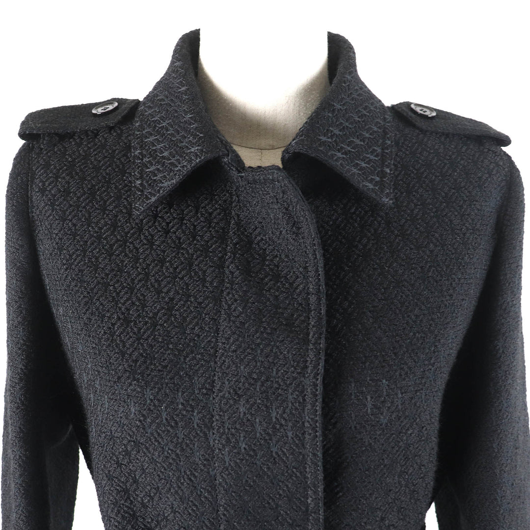 BURBERRY LONDON coat Outer material: 61% wool, Outer material: 26% polyester, Outer material: 9% acrylic, Outer material: 4% nylon, Part: 100% polyester black Women 38 Used Authentic