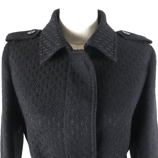 BURBERRY LONDON coat Outer material: 61% wool, Outer material: 26% polyester, Outer material: 9% acrylic, Outer material: 4% nylon, Part: 100% polyester black Women 38 Used Authentic