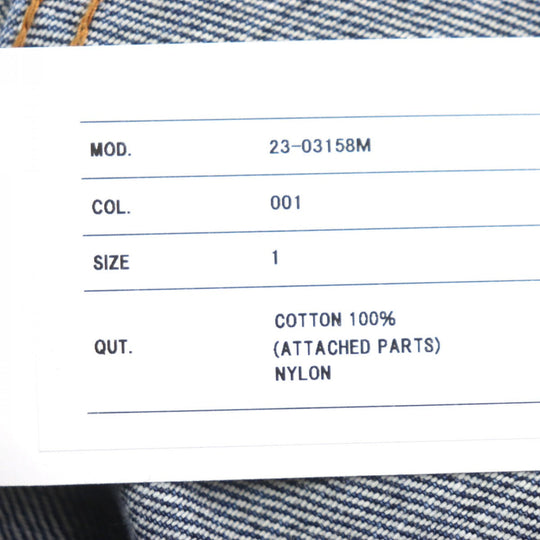 Sacai coat 23-03158M Main: 100% cotton, Part: 100% cotton, Lining: 100% nylon blue Denim Blouson Coat mens 1 Used Authentic