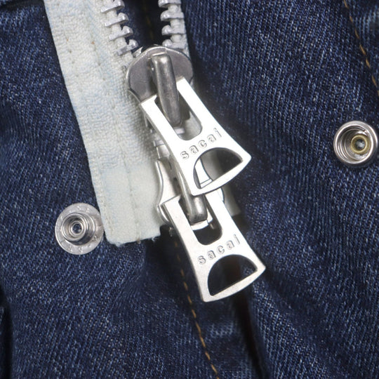 Sacai coat 23-03158M Main: 100% cotton, Part: 100% cotton, Lining: 100% nylon blue Denim Blouson Coat mens 1 Used Authentic