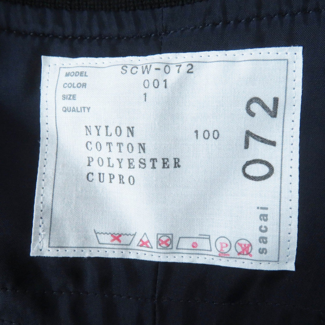 Sacai Best SCW-072 Outer: 100% nylon, Filling: 100% polyester, Lining: 100% cupra, Part: 50% cotton, Part: 50% polyester black Twill vest Women 1 Used Authentic