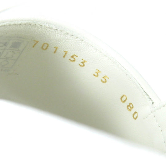 GUCCI Sandals 701153 PVC coated canvas White beige GG Supreme Women 35 Used Authentic