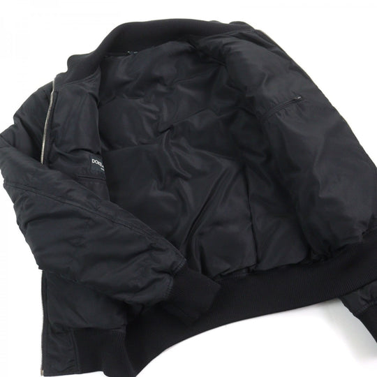 DOLCE&GABBANA Down jacket G9L23T Outer: 90% polyester, Outer: 5% wool, Outer: 5% acetate, Lining: 100% polyester, Filling: 95% feathers black mens 46 Used Authentic