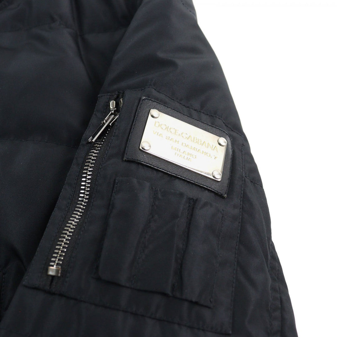 DOLCE&GABBANA Down jacket G9L23T Outer: 90% polyester, Outer: 5% wool, Outer: 5% acetate, Lining: 100% polyester, Filling: 95% feathers black mens 46 Used Authentic