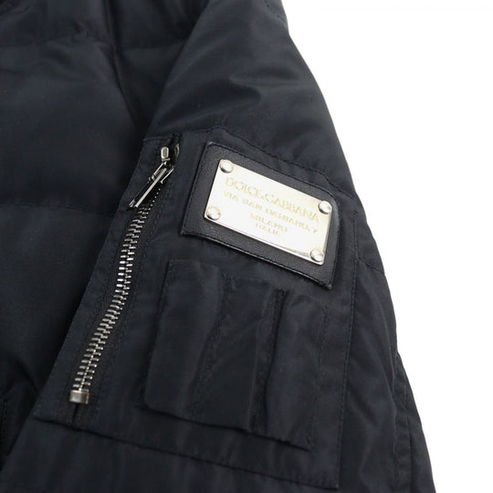 DOLCE&GABBANA Down jacket G9L23T Outer: 90% polyester, Outer: 5% wool, Outer: 5% acetate, Lining: 100% polyester, Filling: 95% feathers black mens 46 Used Authentic