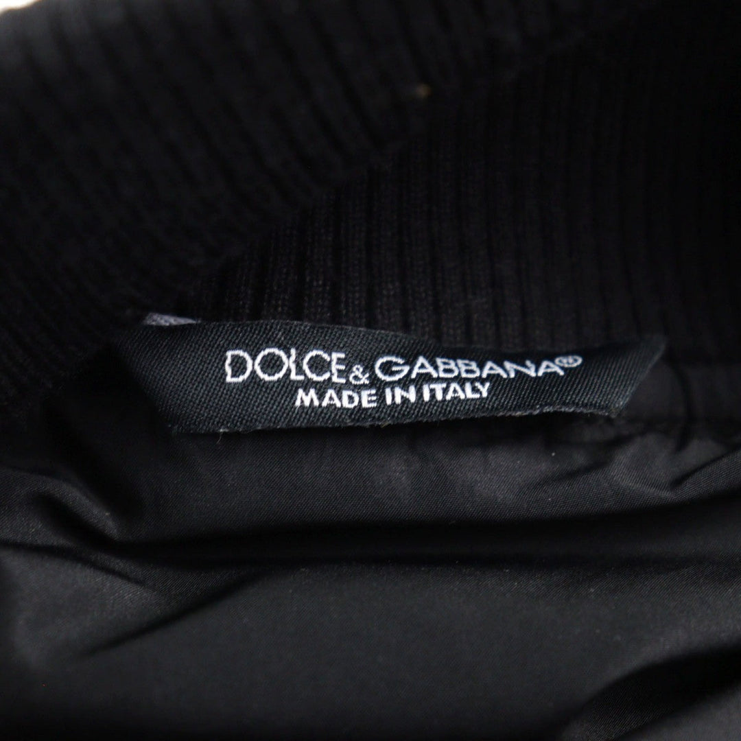 DOLCE&GABBANA Down jacket G9L23T Outer: 90% polyester, Outer: 5% wool, Outer: 5% acetate, Lining: 100% polyester, Filling: 95% feathers black mens 46 Used Authentic