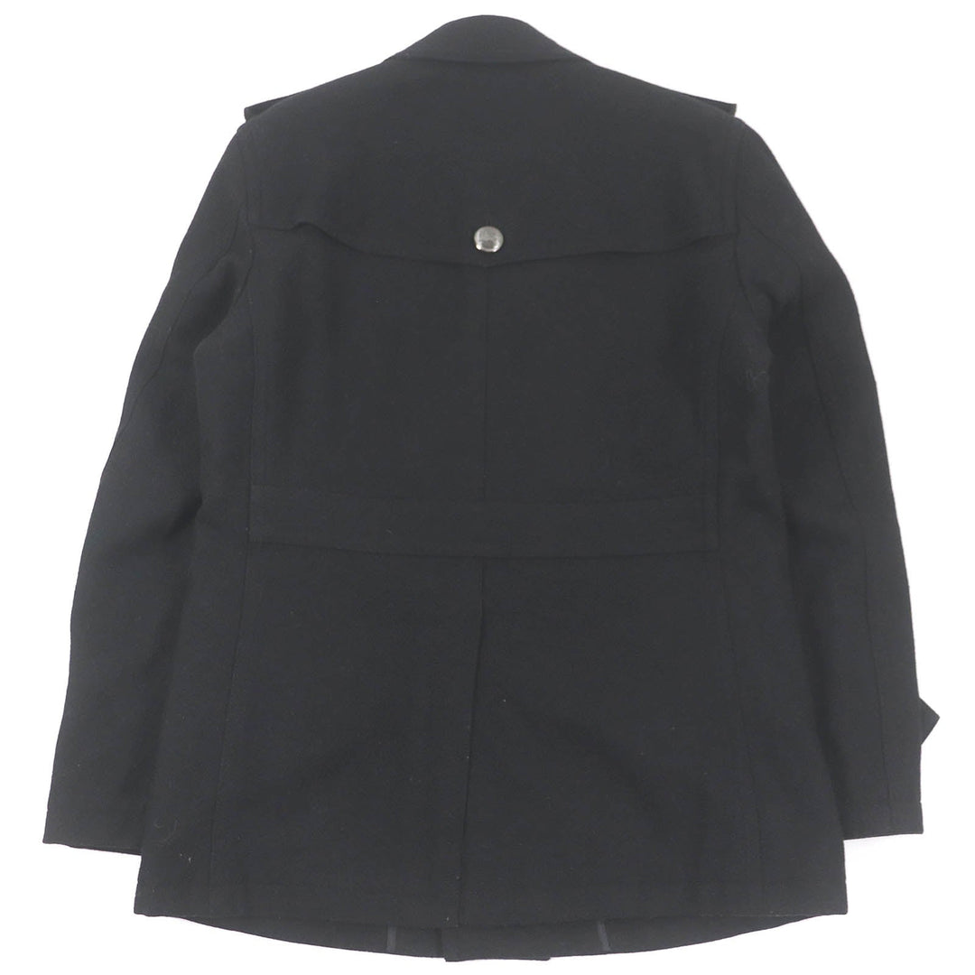 BURBERRY BLACK LABEL pea coat Outer: 80% wool, Outer: 20% nylon, Lining: cupra, Lining: polyester, Part: 100% cotton black mens L Used Authentic