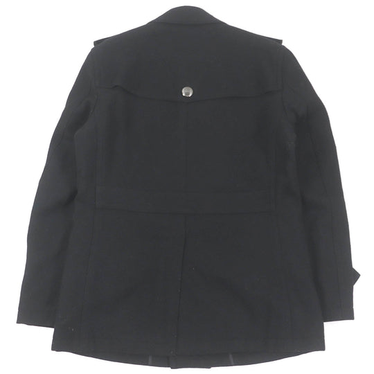 BURBERRY BLACK LABEL pea coat Outer: 80% wool, Outer: 20% nylon, Lining: cupra, Lining: polyester, Part: 100% cotton black mens L Used Authentic