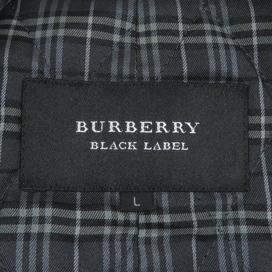 BURBERRY BLACK LABEL pea coat Outer: 80% wool, Outer: 20% nylon, Lining: cupra, Lining: polyester, Part: 100% cotton black mens L Used Authentic