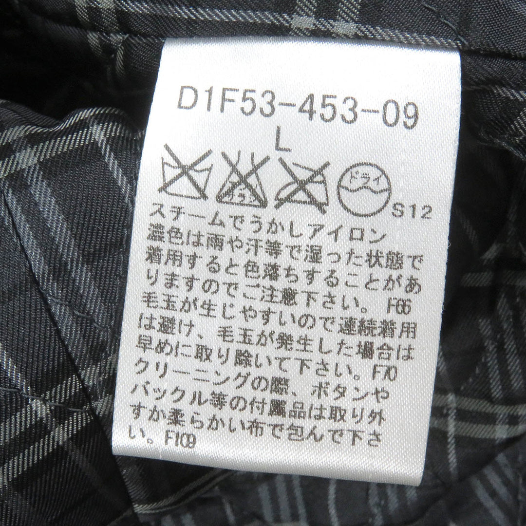 BURBERRY BLACK LABEL pea coat Outer: 80% wool, Outer: 20% nylon, Lining: cupra, Lining: polyester, Part: 100% cotton black mens L Used Authentic