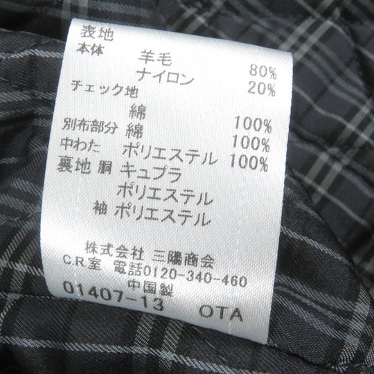 BURBERRY BLACK LABEL pea coat Outer: 80% wool, Outer: 20% nylon, Lining: cupra, Lining: polyester, Part: 100% cotton black mens L Used Authentic