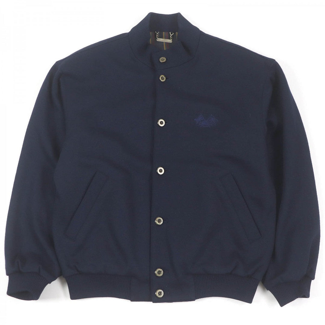 BURBERRY Blouson Outer: 100% wool, Lining: 100% polyester, Lining: 100% cupra Navy mens L Used Authentic