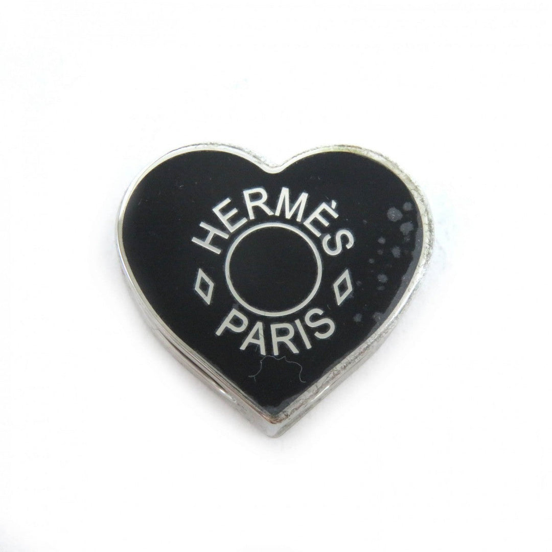 HERMES Scarf ring metal black Cool heart Women Used Authentic